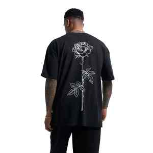 Camiseta informal de algodón con estampado DTG personalizado para hombre, camiseta de manga corta para entrenamiento de gimnasia, ropa de calle informal, camiseta personalizada - Product Image 3