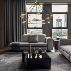 Customizad kişilik amerikan Retro ayarlanabilir yükseklik K9 kristal cam katı pirinç avize düğün Hollway asılı lamba için - Product Image 6