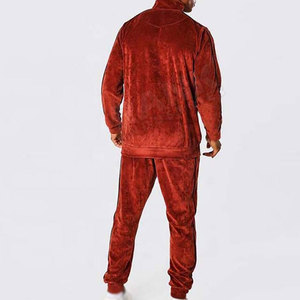 ชุดวอร์มกำมะหยี่ผู้ชายขายดี ชุดกีฬาฤดูหนาวหนานุ่ม อุ่นสบาย เสื้อฮู้ดลำลอง กางเกงจ็อกเกอร์ - Product Image 3