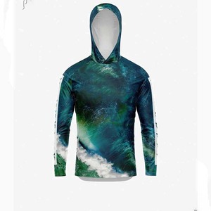 Sudadera con Capucha de Manga Larga para Hombre, Estampado por Sublimación, UPF 50, Secado Rápido, para Pesca y Deportes al Aire Libre, Diseño Verde - Product Image 1
