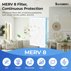 Filtre HVAC de remplacement SUIXINEYI MERV 8, filtre à air plissé 16x25x1 pour climatiseur résidentiel et commercial, forme rectangulaire - Product Image 2