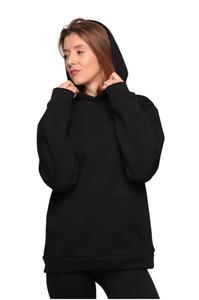 ผ้าฝ้าย 100% ธรรมดาHoodies UnisexคุณภาพสูงHoodie Heavyน้ําหนักHoodieสาวเสื้อกันหนาวPullover Sweatshirtสําหรับผู้หญิงสีดํา - Product Image 2