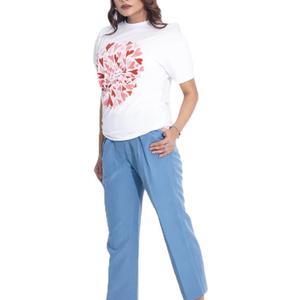 T-shirts à manches courtes pour femmes en coton 100% de qualité supérieure, imprimés sur mesure, amples, doux, unis, en jersey d'été - Product Image 5