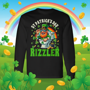 Camiseta de manga larga para niños Rizzler del Día de San Patricio, diseño de duende verde - Product Image 3