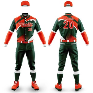 Vente en gros de vêtements de sport en polyester sur mesure, maillot à demi-manches, uniforme de baseball, ensemble respirant au design propre, vente en gros par sublimation - Product Image 1