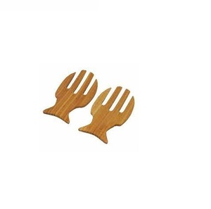 Cuillère à salade en bois main serveurs de salade faits à la main/couverts de vaisselle cuillère à mains de salade à vendre produit - Product Image 5