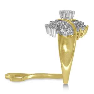 Anillo de Compromiso y Conjunto Nupcial con Halo de Diamantes en Oro Amarillo de 14k, Anillos con Diamantes de 1.16ct - Product Image 5