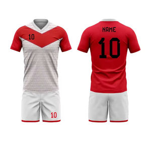 Último Diseño de Uniforme de Fútbol Unisex, Transpirable, de Secado Rápido, 100% Poliéster, Camiseta de Manga Corta y Pantalones Cortos - Product Image 2
