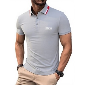 Chemise pour homme de haute qualité à fleurs avec logo brodé personnalisé, manches courtes, respirante, en toile, décontractée pour l'été - Product Image 3