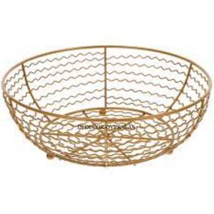 Artículos de cocina para el hogar y el hotel, chapado en oro de alta calidad, alambre de Metal de primera calidad, diseño único, cesta de almacenamiento de frutas y pan - Product Image 3