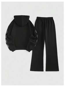 Survêtement unisexe de haute qualité 2026, personnalisé, en gros, pour l'automne, avec impression sérigraphique, appliqué, broderie et effet vieilli pour hommes - Product Image 2