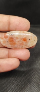 Pierre de soleil naturelle, pierre précieuse en cabochon, polie, orange, pour la fabrication de bijoux, aucun traitement requis, modèle UDGEMS 369 - Product Image 5