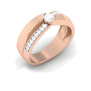 แหวนหมั้นเพชรธรรมชาติผ่านการรับรอง IGI สีทอง18K สุดหรู - Product Image 2