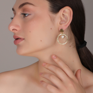 Pendientes de Perlas Dua, Aleación de Cobre y Latón, Hechos a Mano, Chapados en Oro de 18K, Joyería de Moda para Bodas para Mujer - Product Image 5