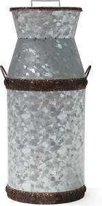 Nouvelle arrivage Dernière conception Canette à lait galvanisée avec base rustique Milieu de finition personnalisée Métal Vintage Design Canne à lait à vendre - Product Image 3