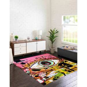 Alfombra con Estampado de Grafiti, Decoración Moderna para el Hogar, Gruesa, Colorida, Diseño Atractivo, Alfombra Delgada No Tejida - Product Image 4