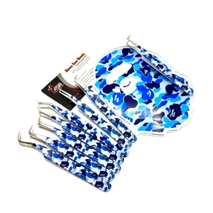 Pinzas de extensión de pestañas antiestáticas de precisión duraderas hechas a mano con logotipo personalizado de acero inoxidable japonés con estampado Bape, pestañas altas - Product Image 3
