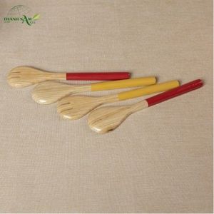Classic <b>Bamboo</b> Dinner & Salad Spoon Set <b>Mirror</b> Polish Durable Eco-Friendly Utensils for Giveaways - Product Image 4