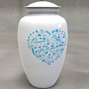 Urne de crémation en aluminium pour adultes Logo en forme de cœur avec panneau de chant comprenant un sac en velours gratuit L MAX B EXPORTS - Product Image 1