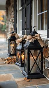 Unique Decorative Metal Lanterns With <b>Hanging</b> Chain Design Suitable For <b>Garden</b> Decoration Balcony <b>Lighting</b> - Product Image 5