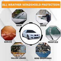 Housse de protection hivernale 4 couches pour pare-brise de voiture, anti-givre, anti-neige et pare-soleil, avec fonction de dégivrage, économique et très résistante