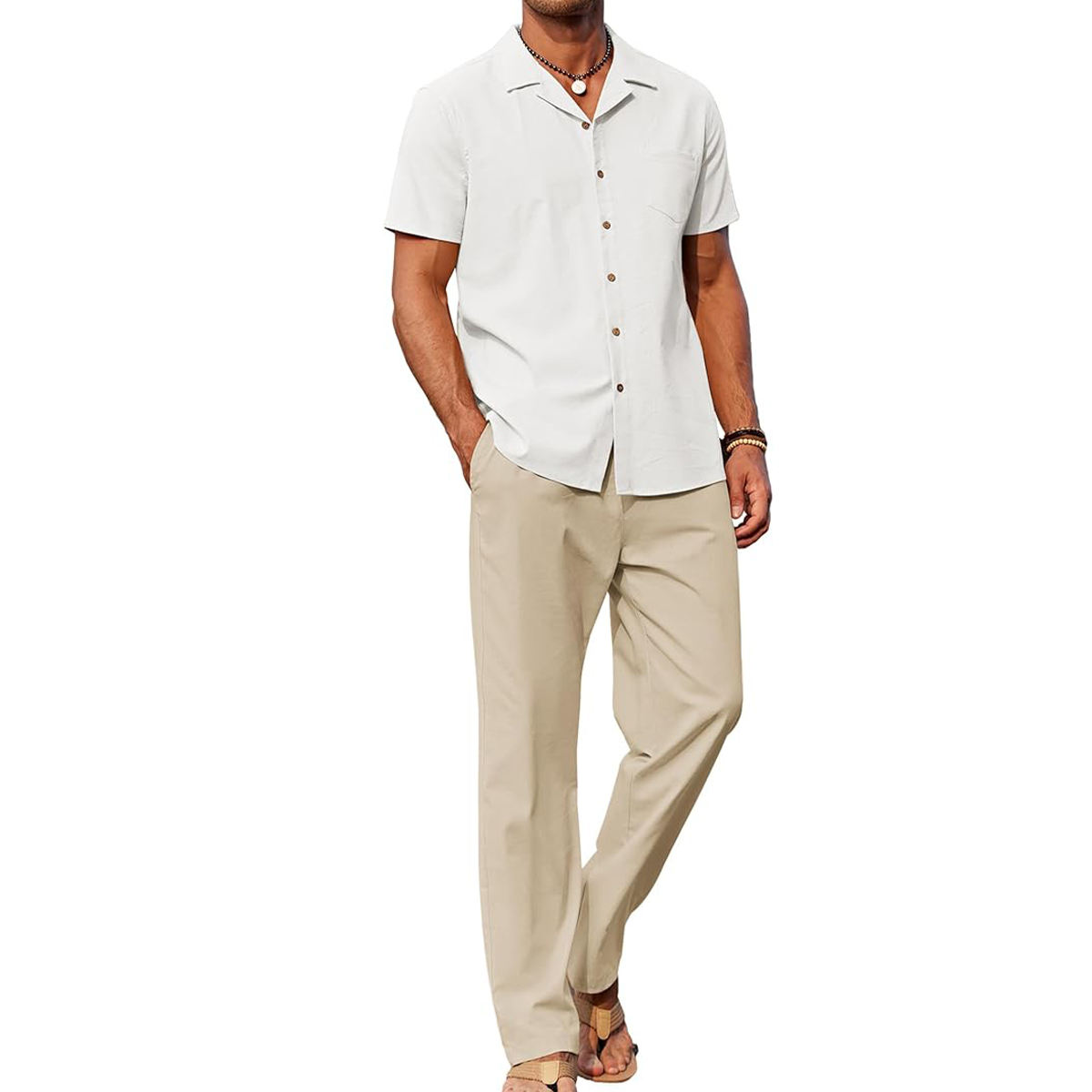 White Shirt Khaki Pants