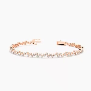 Bracelet tennis en diamant 14k / 18k avec clarté VVS et couleur DEF en or jaune, rose et blanc - Product Image 1
