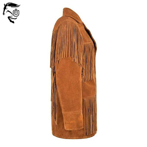 Chaqueta de Invierno Personalizada para Mujer, Estilo Occidental, Cuero Marrón, Gamuza, Botones, Diseño Transpirable con Rayas. Servicio ODM OEM Disponible - Product Image 5