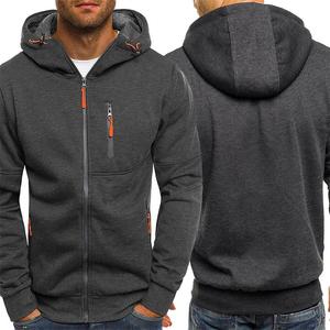 Sweat-shirt à capuche vierge de haute qualité en molleton de coton de 280 à 390 g/m² avec fermeture éclair pour hommes – Vente en gros - Product Image 3