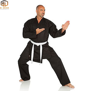 La ropa de algodón/poliéster de artes marciales para hombre más vendida, trajes de Karate de Color negro, ropa de entrenamiento, uniformes Gis - Product Image 4