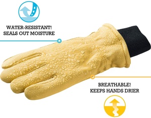 Gants en cuir de vachette Gants de travail d'hiver en cuir résistant à l'eau avec une durabilité accrue et des gants de sécurité à prise supérieure - Product Image 4