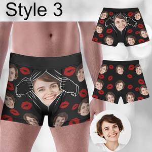 High Quality Custom Sublimation Solid <b>Underwear</b> <b>Men's</b> Classic High-Rise Boxer Briefs Street Logo Design Christmas Edition MADE - Product Image 3