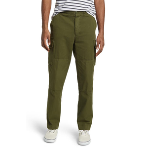 Pantaloni Cargo da Uomo Officine Générale Orson in Twill di Cotone Verde Muschio 6XL, Logo Personalizzabile, 100% Cotone Antipiega, Vita Media - Product Image 1