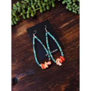 Boucles d'oreilles pendantes Santo Damingo en perles d'eau douce turquoise, plaqué or, argent sterling, design goutte d'eau, multi-pierres - Product Image 3