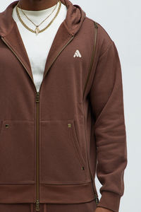 Sweat à capuche unisexe personnalisé brodé avec fermeture éclair métallique, 100% coton molleton, coupe classique - Product Image 3