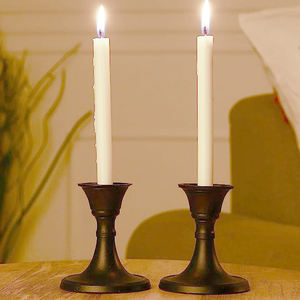 New Modern Style Metallic <b>Candle</b> Stand Tabletop Decorative <b>Black</b> Coated Taper <b>Candle</b> Sticks Stand for Home Interior Decorate - Product Image 1
