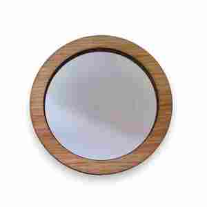 Espejo decorativo de joyería con marco de madera redondo hecho en La India de alta calidad y popular para uso en pared - Product Image 2