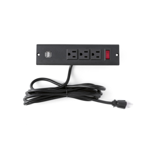 Estación de energía estándar de EE. UU. Precio de fábrica con diseño elegante de 3 salidas y USB dual A en negro/blanco hecho en Vietnam - Product Image 2