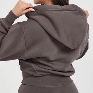 Vente en gros 2025 Automne Hiver Crop Top Hoodies Cordon Manches Longues Coton Crop Top Hoodie Femmes - Product Image 3