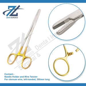 เข็มหมุนลวดสำหรับใส่กระดูกสันอกสายซ้ายเครื่องมือผ่าตัดด้วยมือสเตนเลสสตีลใช้ซ้ำได้ทั่วไป - Product Image 3