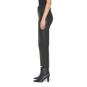 Women leather pants Trendy women leather pants <b>with</b> high waist perfect stretch and chic style that pairs well <b>with</b> tops and <b>boot</b> - Product Image 2
