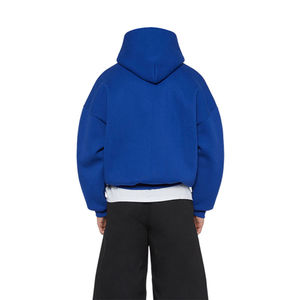 Sweat à capuche personnalisé 600 g/m² 100% coton Streetwear de haute qualité sweat à capuche court en éponge française surdimensionnée poids lourd uni pour hommes 2026 - Product Image 2