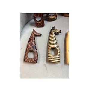 Servilletero de diseño esmaltado de cebra y jirafa de madera, vajilla, servilletero a granel de boda de alta calidad - Product Image 1