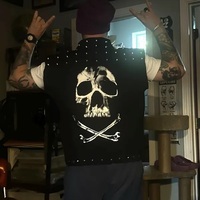 Gilet de motard en denim avec patchs, veste en jean pour motard, veste en denim pour homme, gilet personnalisé disponible dans toutes les couleurs et tous les designs