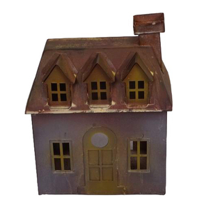 CASA DE PÁJAROS DECORACIÓN Casa de hojalata decorativa navideña de metal galvanizado de una sola capa para decoración del hogar interior o exterior - Product Image 5