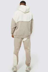 Custom Winter Sportswear Multi Panel Oversize Pullover <b>Hoodie</b> Sweatpants Jogger Sets Tracksuit for <b>Men</b> 100% Cotton Fleece - Product Image 2