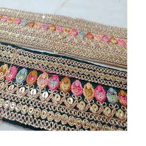 Custom Made Machine Embroidered <b>Ribbons</b> & <b>Laces</b> in Various Designs & Colours for Wedding Dresses in 2 Colour Options - Product Image 1