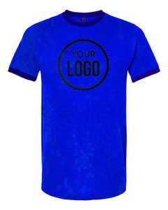 Camiseta fina unisex Ringer, camiseta blanca/azul marino, camiseta de mezcla de algodón a la moda, camiseta suave para hombre, estampado de diseño de logotipo personalizado - Product Image 6