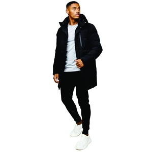 100% Polyester X2 Polar <b>Fleece</b> <b>Black</b> Full Zip Ice Tech Puffer Coat Fully Padded For Comfort and Warmth - Product Image 3