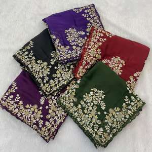 Sari de seda pura Rangoli con bordado de secuencia y Zari para todas las ocasiones - Product Image 6